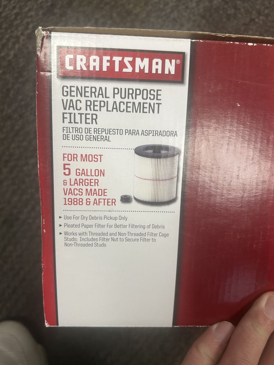 Craftsman Vac Filter + Husky VT2565 Filter Nut & Plate (Bundle)