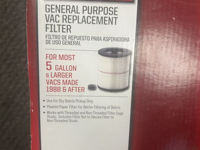Craftsman Vac Filter + Husky VT2565 Filter Nut & Plate (Bundle)