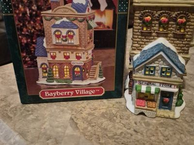Trim A Home Bayberry Village Christmas Village Miniatures General Store & Antiques Building