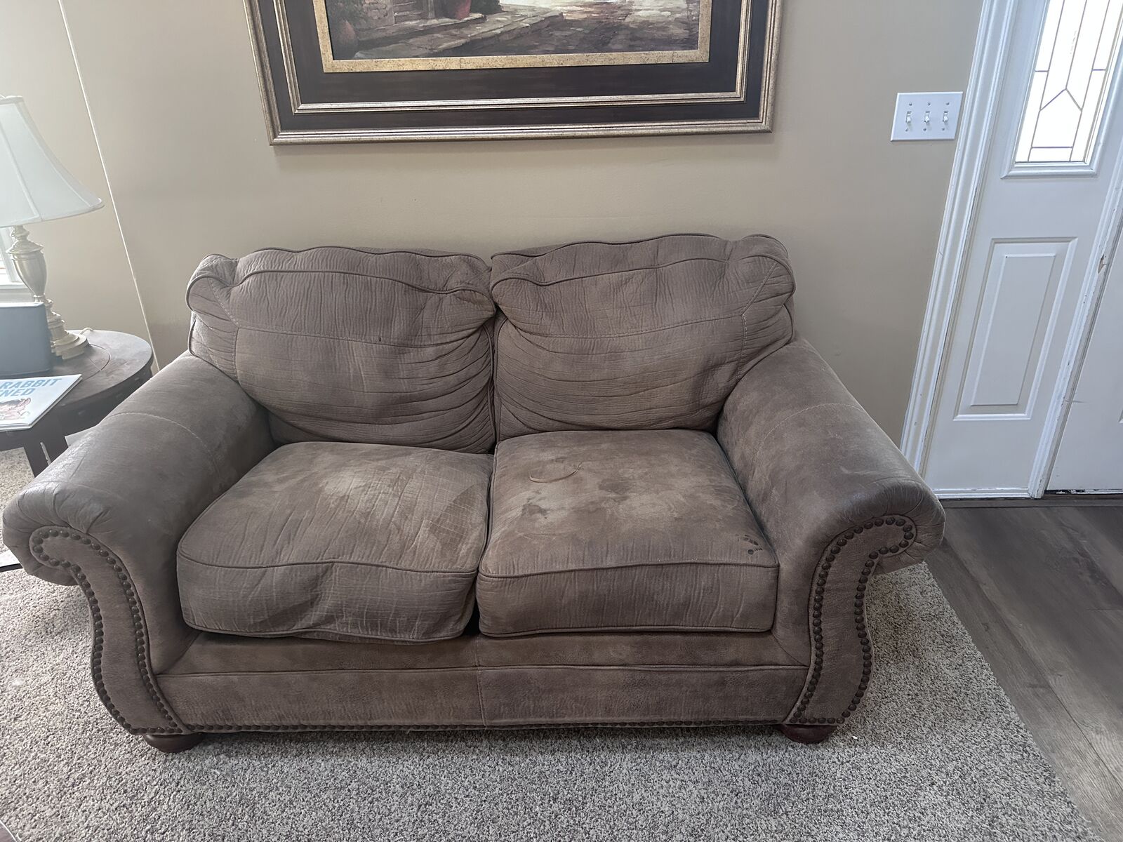 Free microfiber couch and loveseat