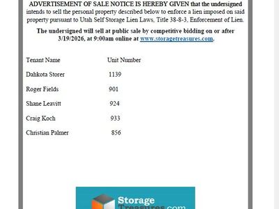 NOTICE OF PUBLIC AUCTION