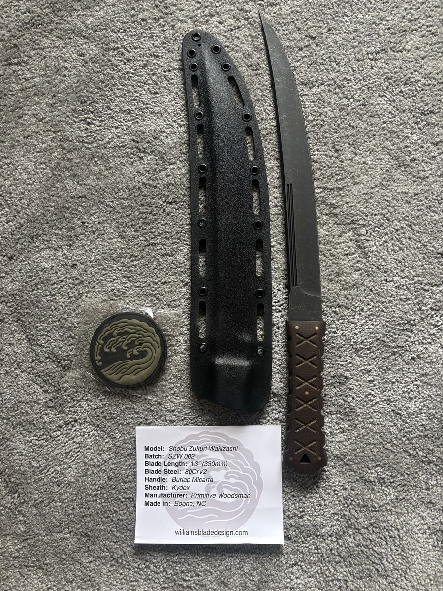 Williams Blade Design/Primitive woodsman Wakizashi