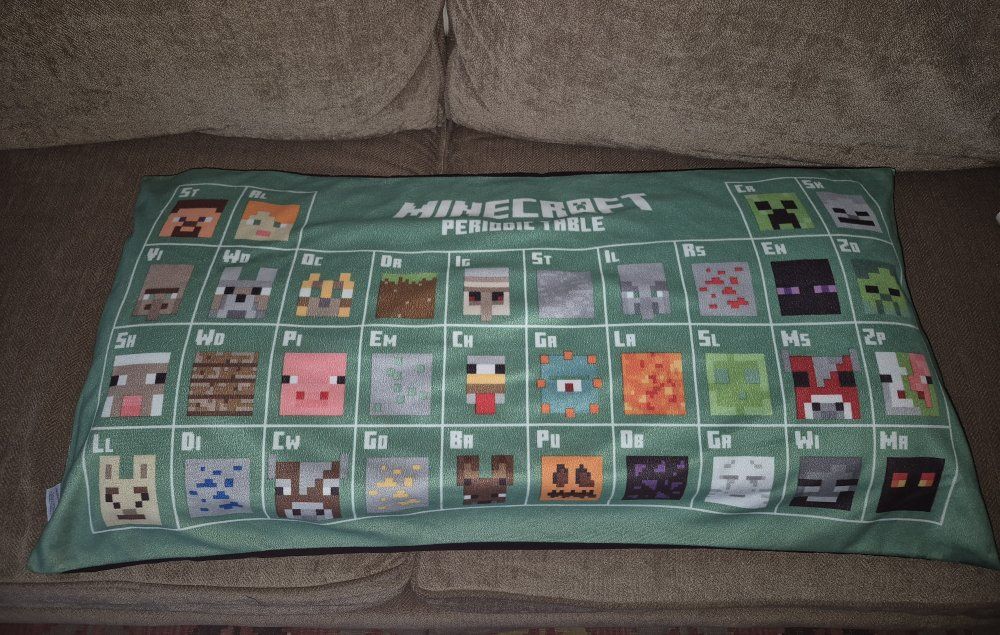 Minecraft Periodic Table Kids Body Pillow Large