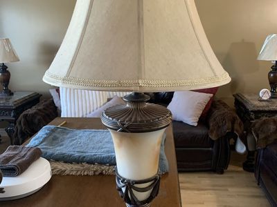 Table Lamp (3-Way) And Free Torchiere Floor Lamp