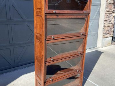 5 tier solid wood barrister bookcase