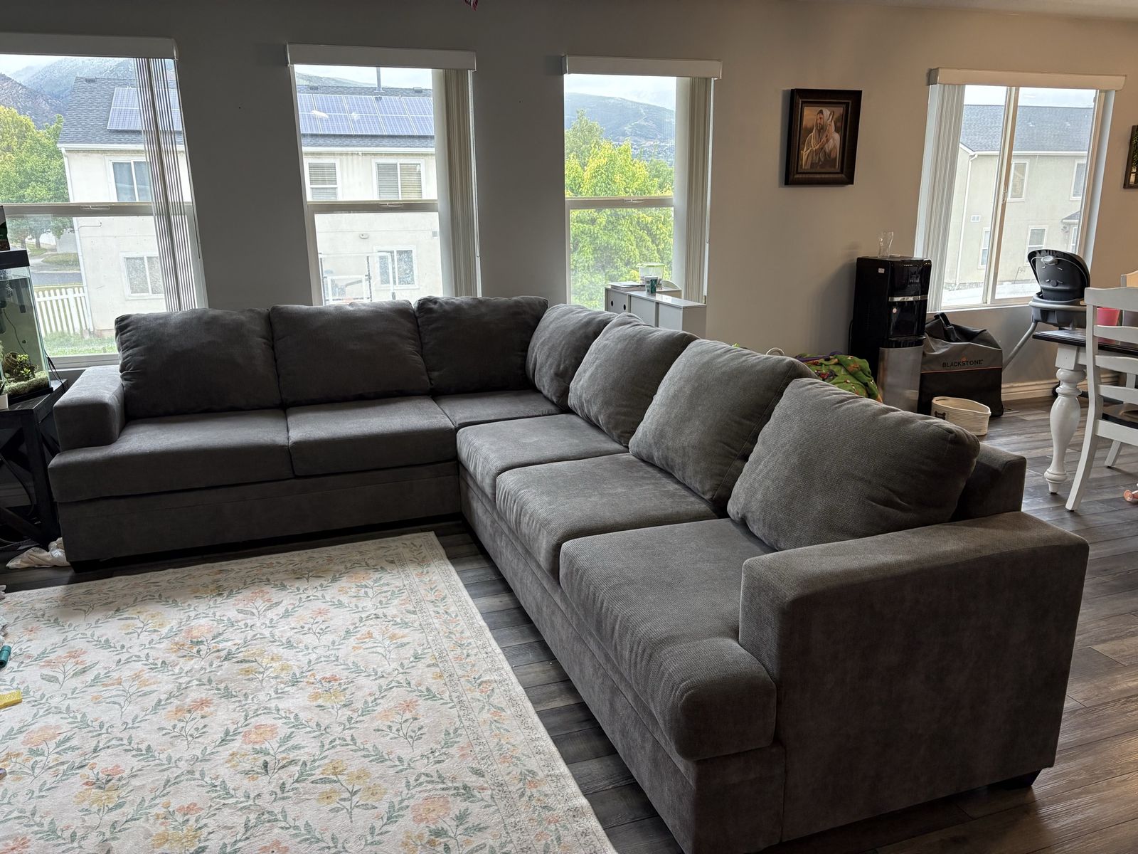 Gray L-Shaped Couch