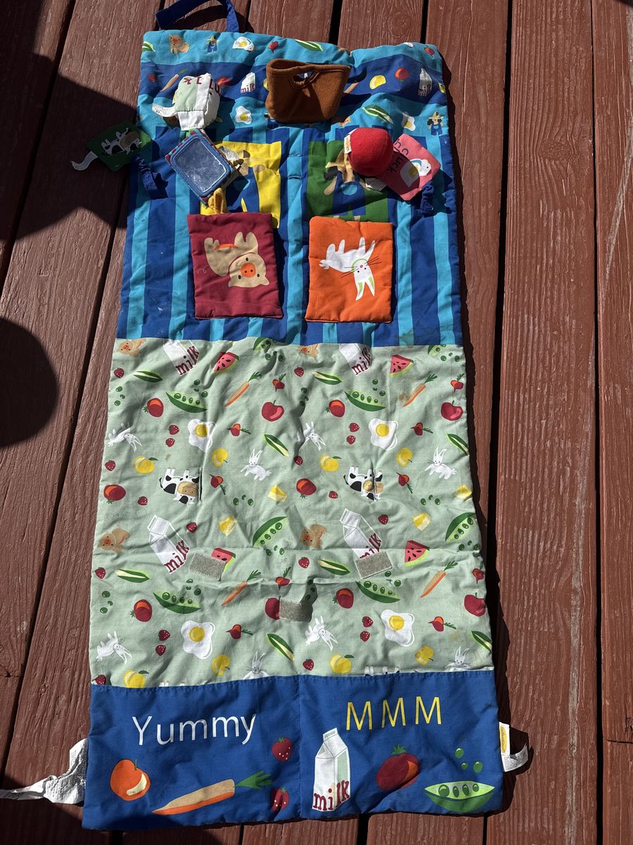 Interactive Baby Activity Play Mat with Animal & Food Theme - Sensory Development Toy