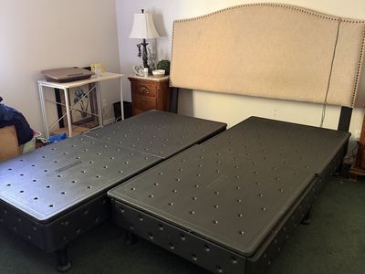 Solid bed base platform king size, or two smaller beds- Excellent Condition