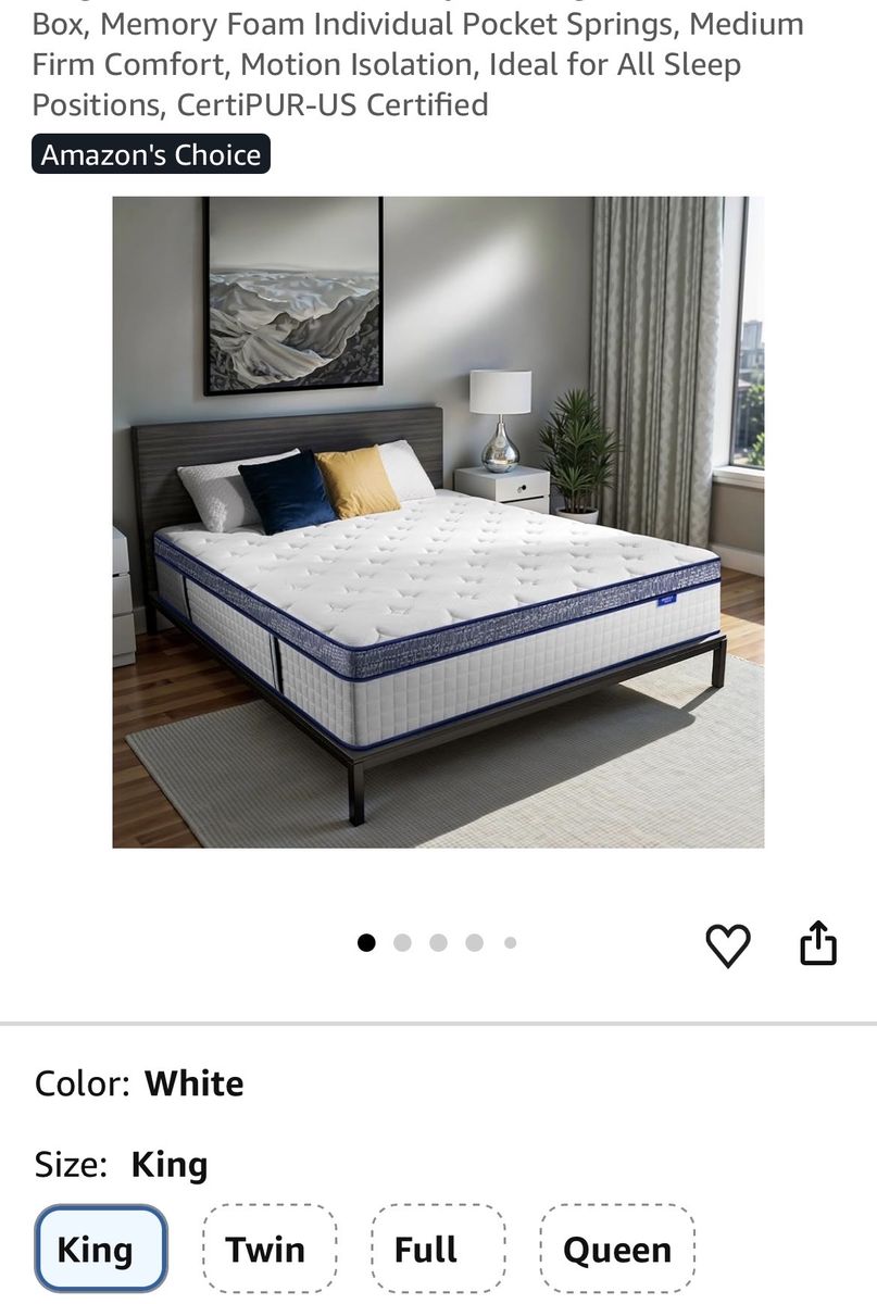 Burfly 1977 12 inch Hybrid King Mattress