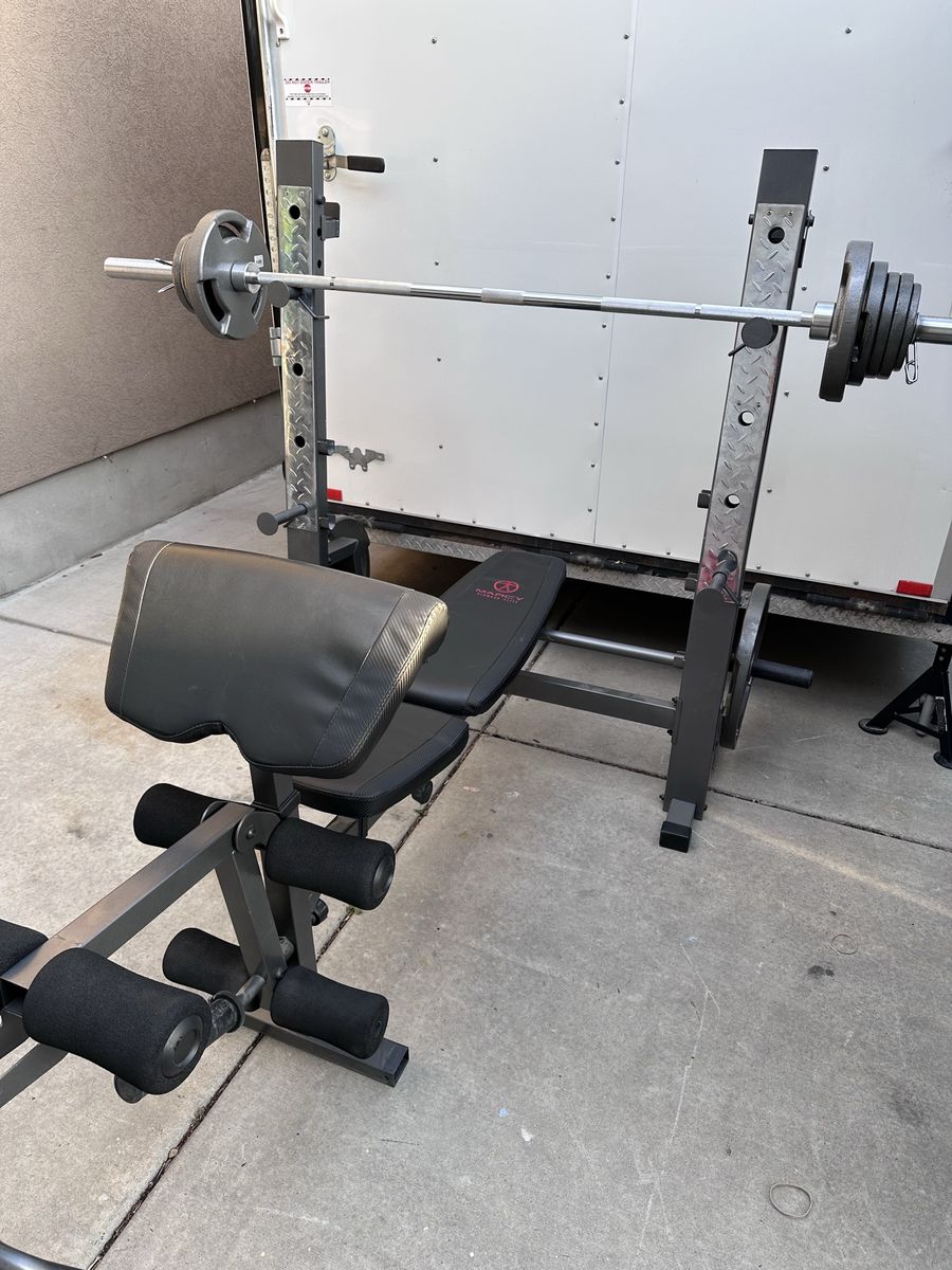 Bench Press/Squat Rack & Olympic Weight Set