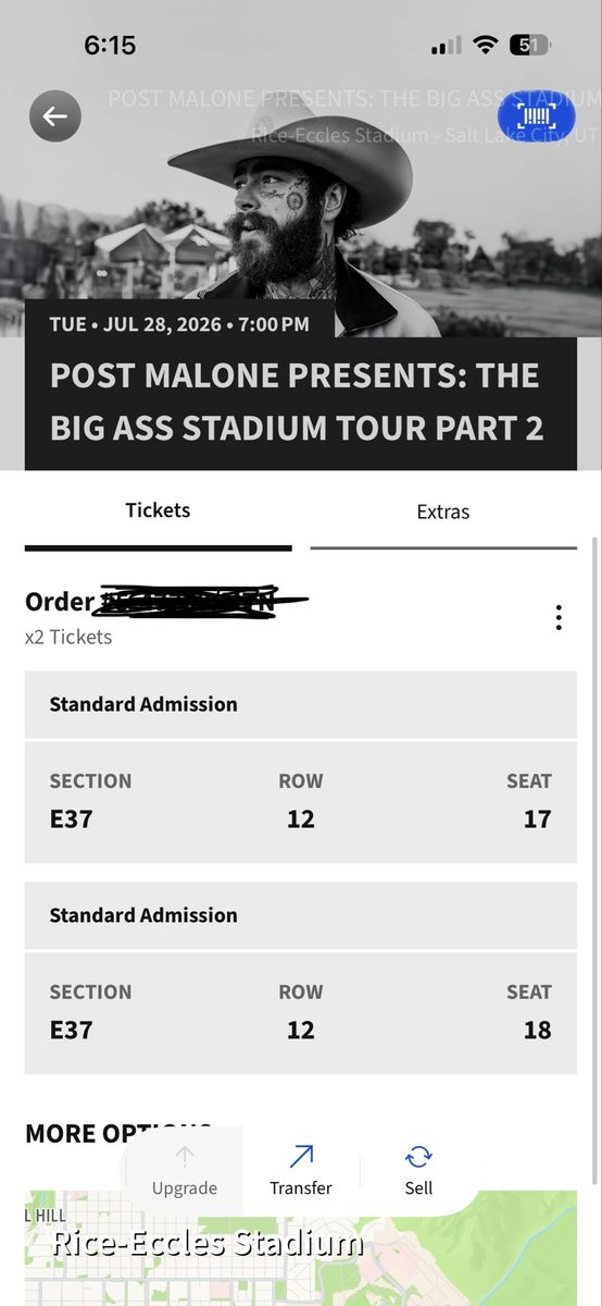 Post Malone:- 2 Tickets