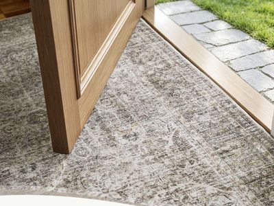 New! Area Rug 5x7 Washable, Soft Vintage Distressed Large Living Room Rugs Retro Farmhouse Non Slip Low Pile Indoor Foldable