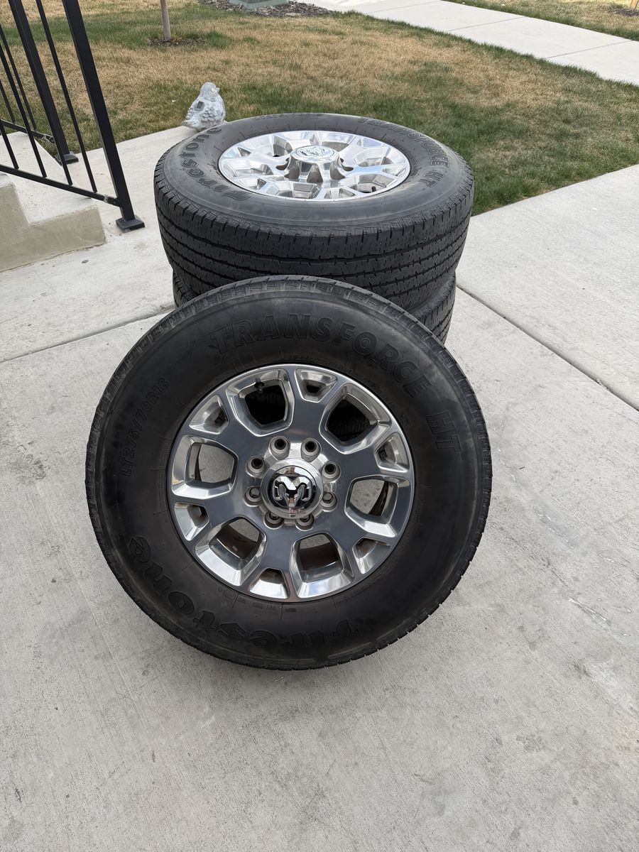 Dodge Ram 3500 Rims and Tires 275/70R18 Firestone