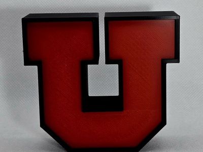 University of Utah Utes 3D Printed Block U Logo Decor Desk Sign Red and Black