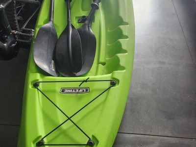 Lifetime Lime Green Kayak with Paddles - Used Watercraft