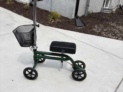 Green Medical Kneerover Walker Scooter with Basket