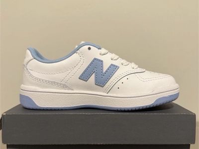 New Balance PSB80 Unisex Kids Sneakers White/Blue Leather Lace US 11.5 EU 29