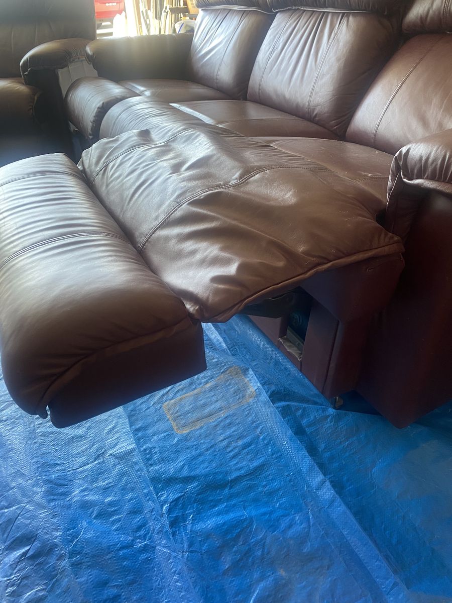 Leather sofa and loveseat
