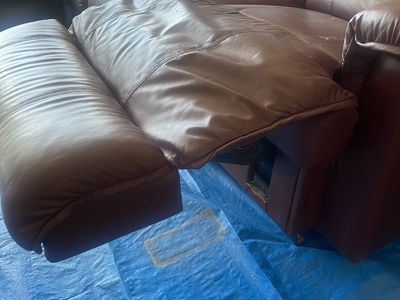 Leather sofa and loveseat
