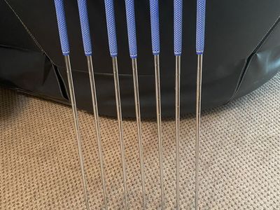 Cobra Golf KING SZ ONE LENGTH Irons, 5-A stiff shafts, $250