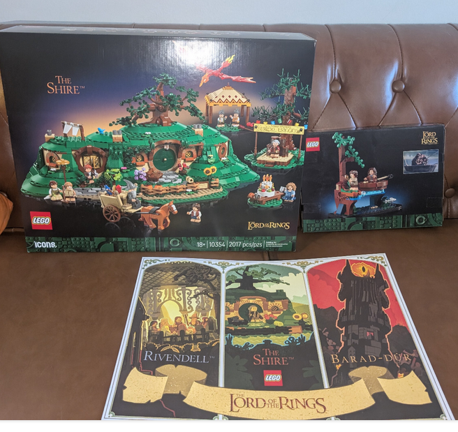 NEW Collectible LEGO 10354 & 40761 LOT W/ Poster The Lord of The Rings The Shire & Smeagol Deago