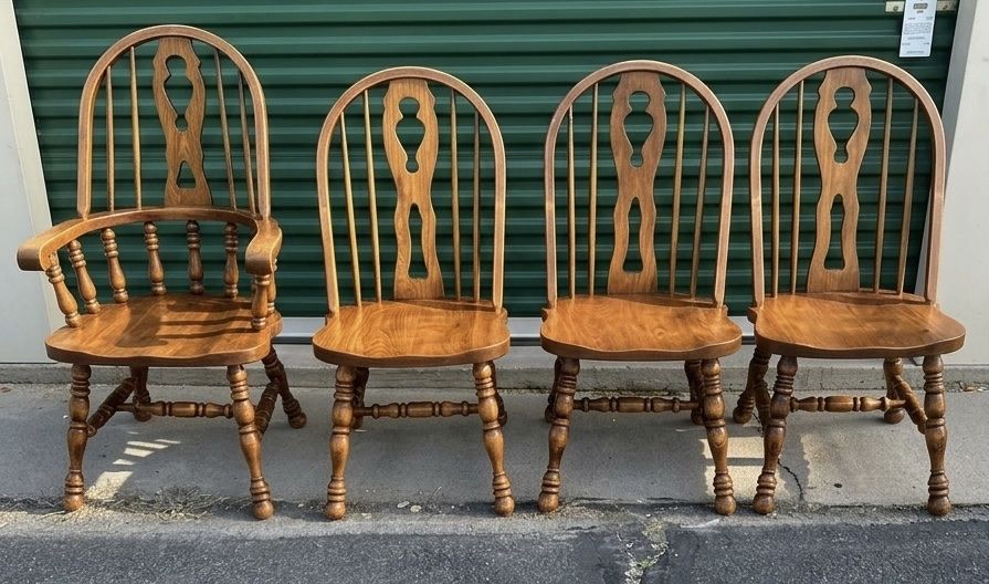 Vintage Cochrane Windsor Dining Chairs - Set of 4