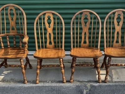 Vintage Cochrane Windsor Dining Chairs - Set of 4