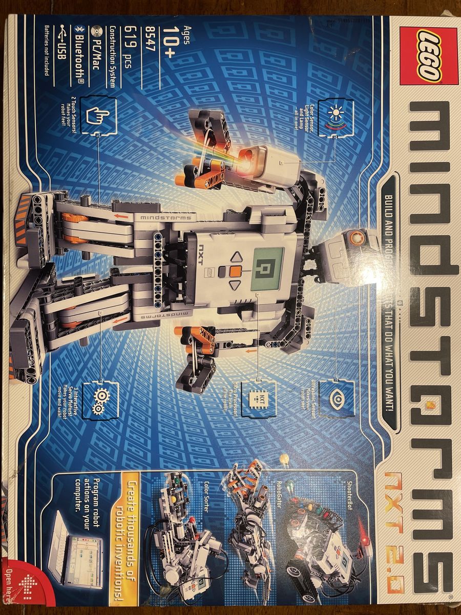 LEGO Mindstorms NXT 2.0 Robotics Kit 8547 - 619 pcs, Ages 10+, Bluetooth/USB, PC/Mac