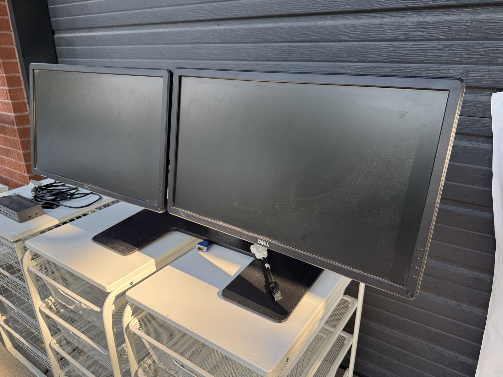 Dual 24" Monitors with Stands and Cables