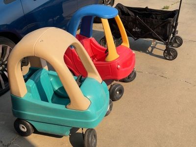 Little Tikes cozy coupes or fold up wagon