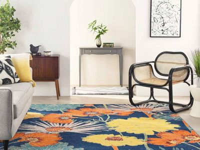Nourison Allur ALR06 9'x12' rugs, Navy and Ivory (2 rugs)