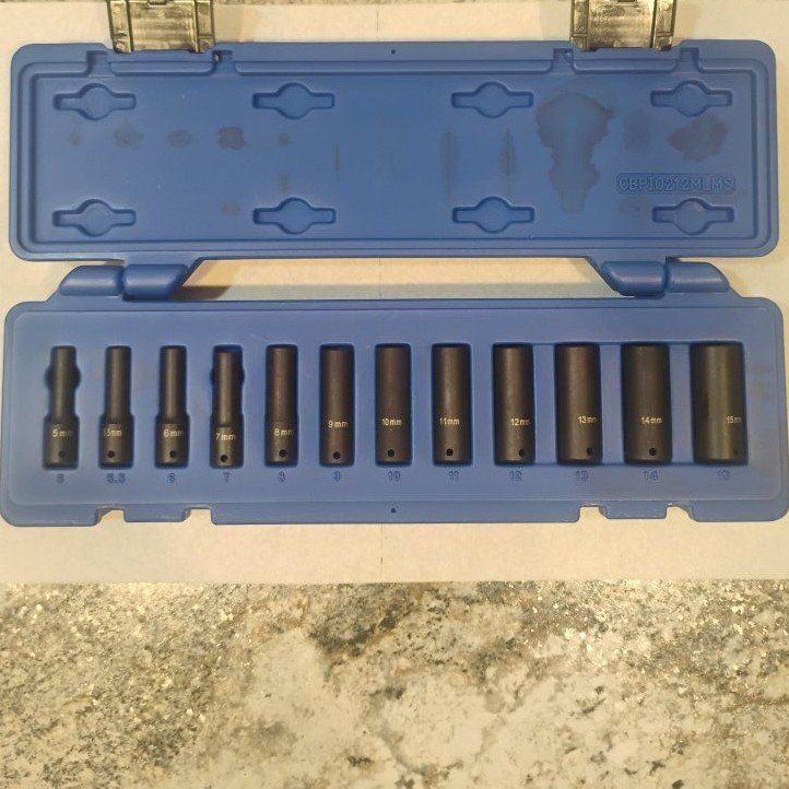 Cornwell 12 Pc 1/4" Drive Metric 6 Pt Deep Magnetic Socket Set