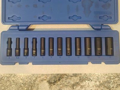 Cornwell 12 Pc 1/4" Drive Metric 6 Pt Deep Magnetic Socket Set