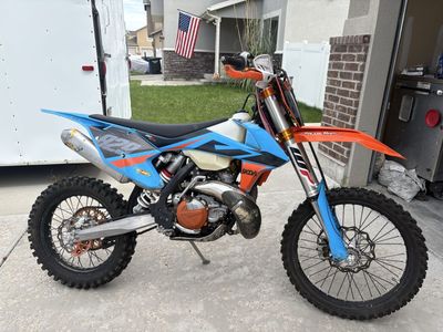 KTM 250 XC-W Dirt Bike - Blue & Orange Custom Graphics