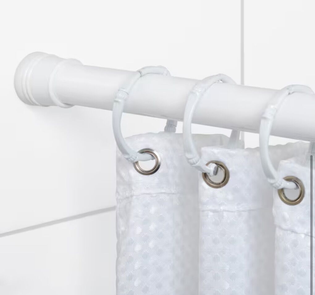 Zenna Home NeverRust 52 in.-86 in Shower Rod White