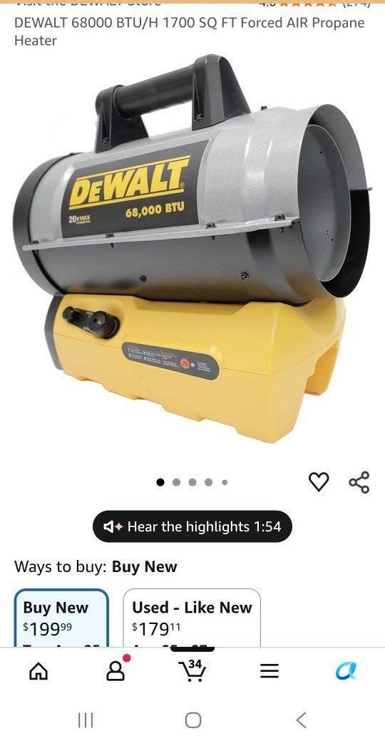 DeWalt Portable Propane Forced Air Heater and Mr. Heater Big Buddy