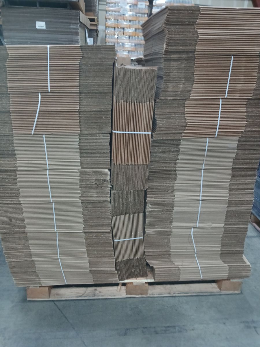 32 pallets of new recyclable cardboard. $25 per pallet. Pick-up free or Delivery avail for a fee. We'll load.