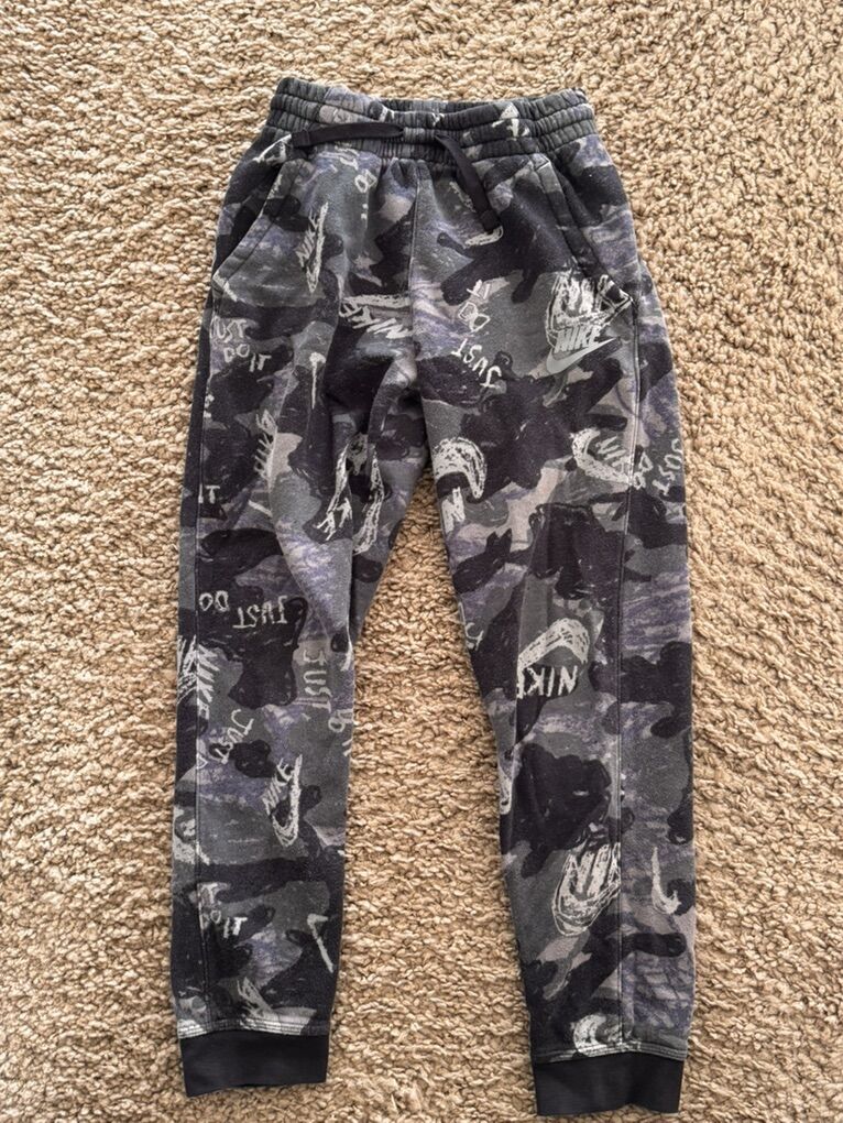 Nike Fleece Pants Boys Sz L Black/Grey