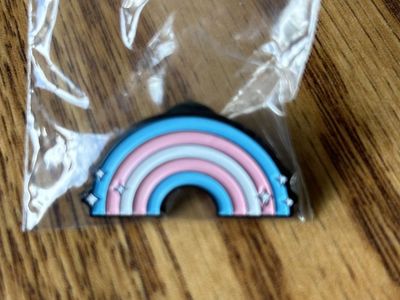 Transgender Pride Rainbow enamel, lapel pin Jibbitz Charm for Crocs - New