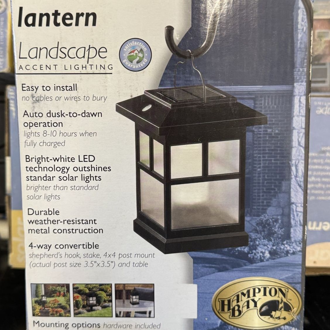 Hampton Bay Solar Landscape Accent Lighting 4-Way Convertible Lantern
