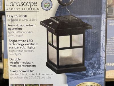 Hampton Bay Solar Landscape Accent Lighting 4-Way Convertible Lantern