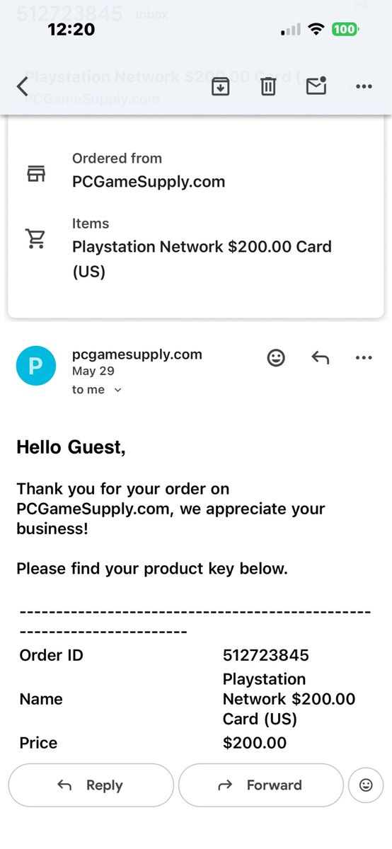 PlayStation network card $200