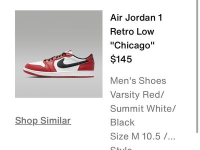 Air Jordan 1 Low OG Retro Chicago sz 10.5 Men's 100% Authentic