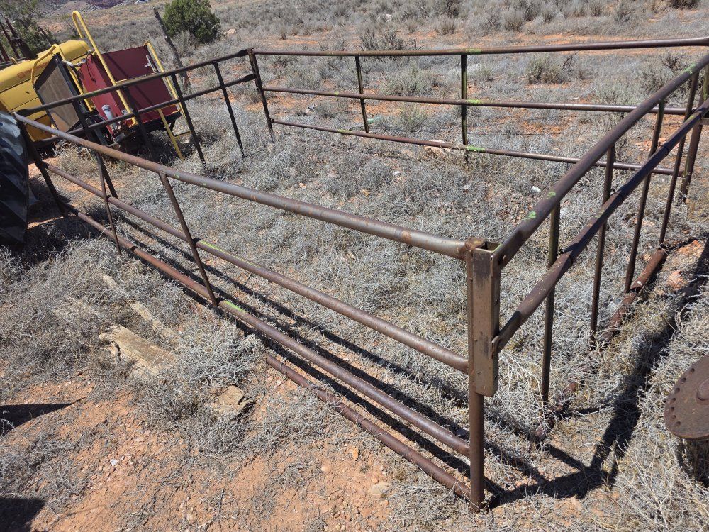 Heavy-Duty Metal Livestock Hay Feeder and Corral Pen Frame.  calf creeper pens