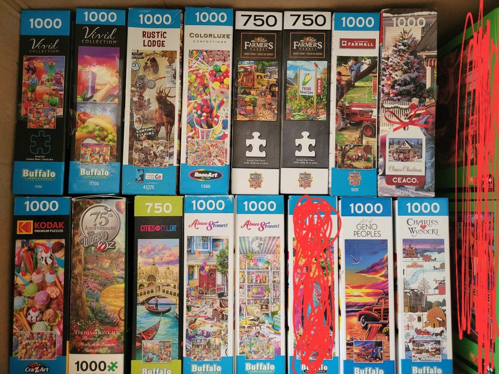 Jigsaw Puzzles - Prices vary. Used Beachy, Colorful
