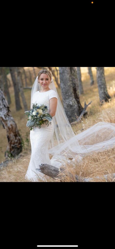 Vintage Beaded Art Deco Sheath Wedding Dress Size 0