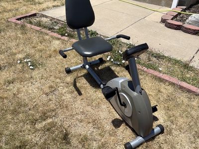 Recumbent Exercise Bike - Gray/Black - Cardio Fitness Workout Machine