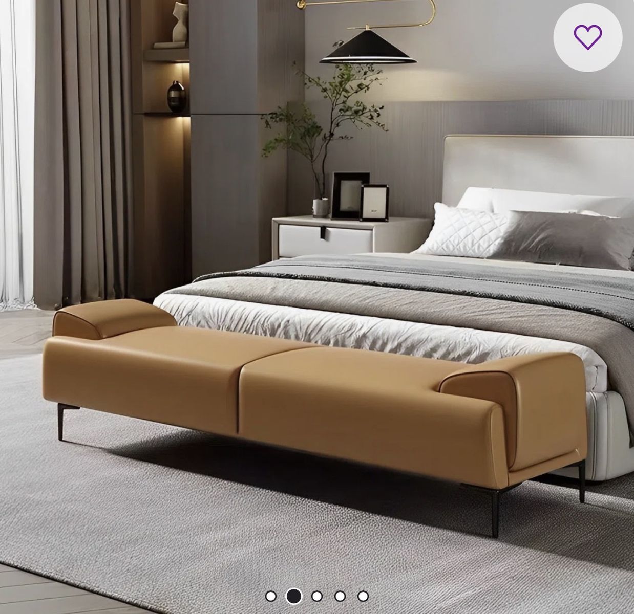 Hokku Designs Sayanna Upholstered Bench 71” for King bed
