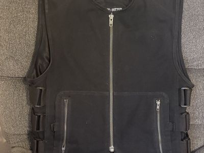 First Manufacturing Heavy Hitter Men's Black Canvas Motorcycle Vest
