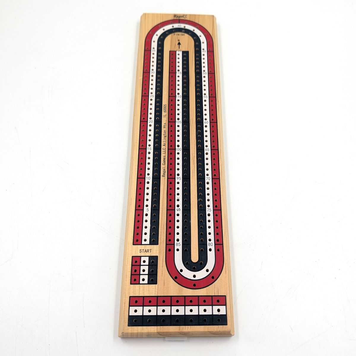Regal Wooden 3 Track Cribbage Board Game